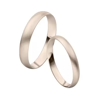 Herbstgold Eheringe mit Sandmattierung in 2,5 und 3,5 mm Breite