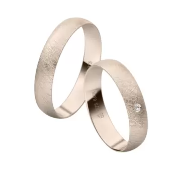Herbstgold Eheringe mit 0,01 Karat Diamanten in 4 mm
