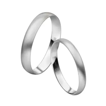 Eheringe aus Palladium 500 in 3 und 4 mm Breite mit Mattierung