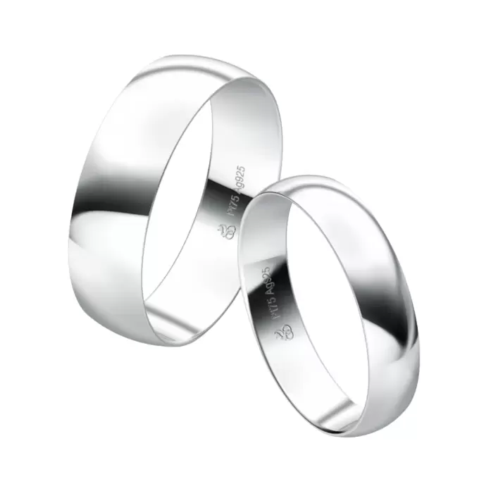 Polierte Plagentum Eheringe mit Diamanten in zwei Breiten 4 und 6 mm