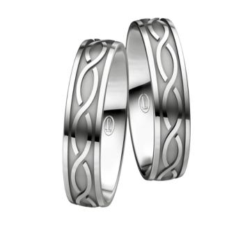 Eheringe aus Platin 600 mit geflochtenem Muster