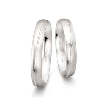 Quermatte Trauringe aus Silber 925 mit Labor Diamanten