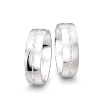 Breite 925er Silber Trauringe mit Polierung und Millgriff