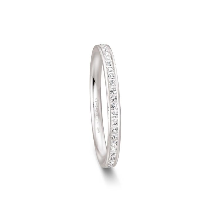 Ehering aus Silber 925 mit 26 Diamanten und Polierung