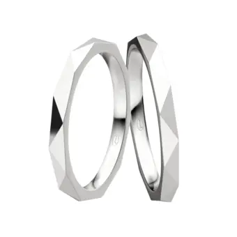 Schmale Silber 925 Eheringe mit geometrischem Design