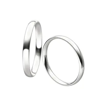 Weißgold Eheringe mit polierter Oberfläche und 1,2 mm Stärke