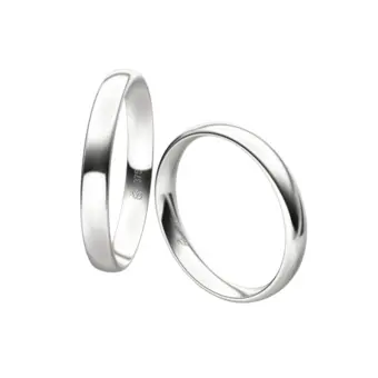 3 mm breite Weißgold Eheringe in polierter Gestaltung mit 1,3 mm Stärke
