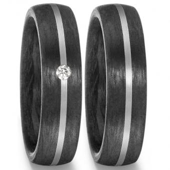 eheringe trauringe carbon palladium bicolor diamant maserung elegant