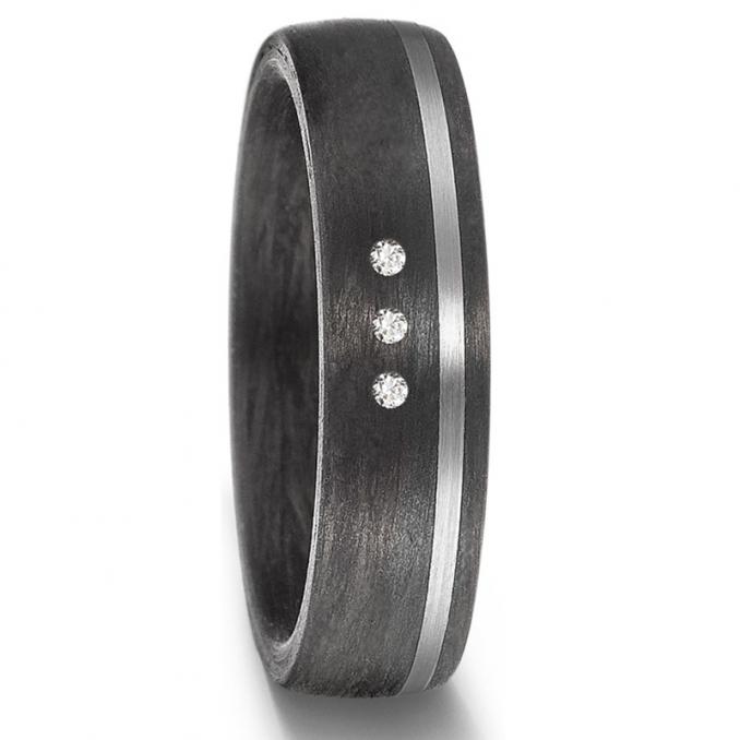 Einmalige Trauringe aus Carbon mit Akzent aus Palladium 500 und Diamanten 8926912