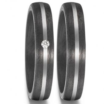eheringe trauringe carbon palladium bicolor diamant maserung elegant