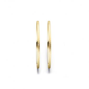 Aufnahme von schmalen Eheringen aus Gelbgold in 1 mm Breite mit Relief und Diamant 