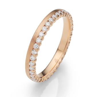 Roségold Verlobungsring mit 38 Diamanten mattiert