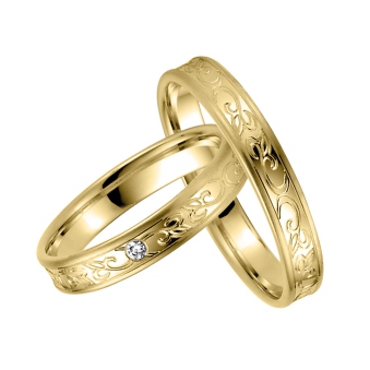 Gelbgold Günstig Trauringe floral Ranken MyTrauring Rauschmayer 04813