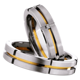 Eheringe Trauringe Günstig Hochzeitsringe Modern Gelbgold Edelstahl Saint Maurice 49-88230 & 49-8823