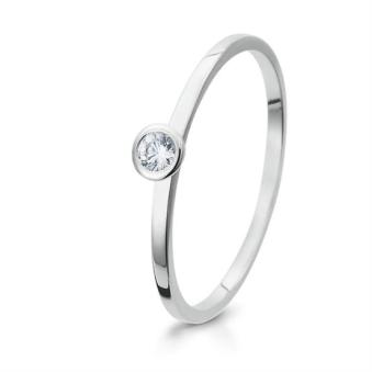 Verlobungsring Solitärring Silber 925 mit Zirkonia Breuning 41-05287