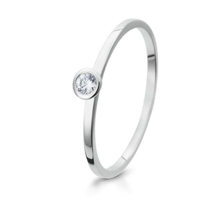 Verlobungsring Solitärring Silber 925 mit Zirkonia Breuning 41-05287