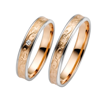 Bicolor Rosegold Trauringe Günstig Eheringe Rotgold Weißgold MyTrauring Rauschmayer 50821