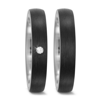  Carbon und Titan Partnerringe Eheringe mit Diamant TitanFactory 52514