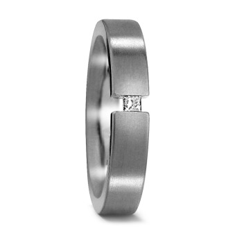 Mattiert Verlobungsring aus Titan mit Diamant TitanFactory 50954