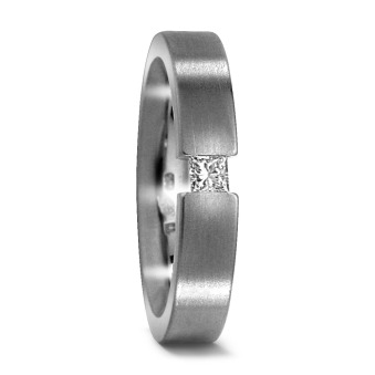 Mattiert Verlobungsring aus Titan mit Diamant TitanFactory 50954