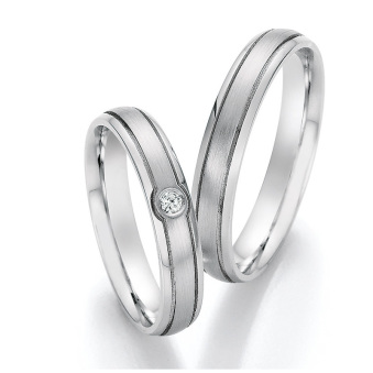 Eheringe Trauringe aus Stahl mit Diamant Ruesch Collection Nowotny 88/22010-040