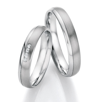 Eheringe Trauringe aus Stahl mit Diamant Ruesch Collection Nowotny 88/22170-040