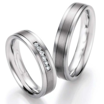 Eheringe Trauringe aus Stahl & Titan mit Diamant Ruesch Collection Nowotny 68/06060-050