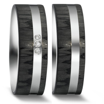 Strukturierten Carbon Partnerringe Hochzeitsringe mit Palladium mit einem Diamanten 62408