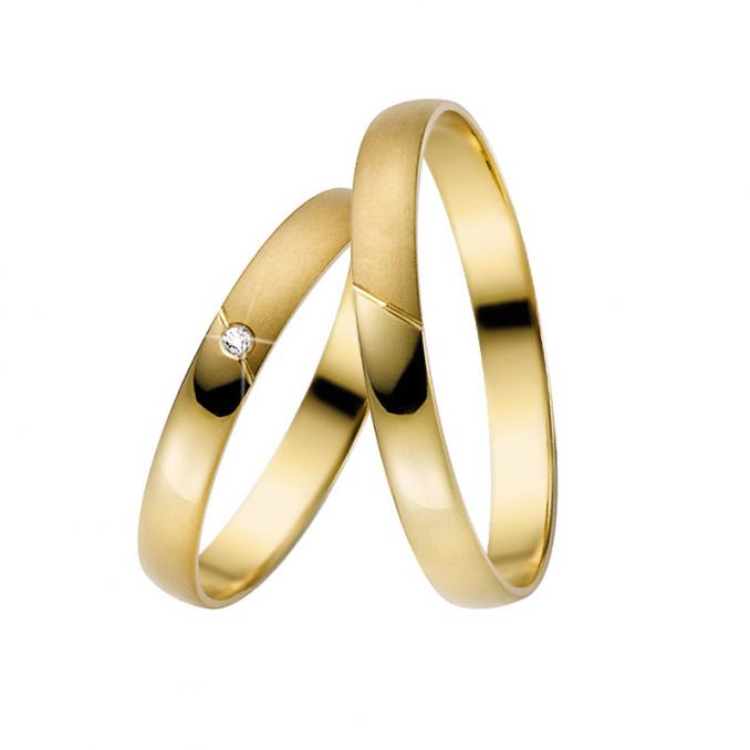 Amberta 14K Gold Eheringe 585 - Massiv & Zeitlos - Für Sie & Ihn In Gelb- & Weißgold