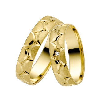 Gelbgold Ringe mit orientalischem Muster , zickzack muster Ringe, Sale Trauringe günstig Rauschmayer