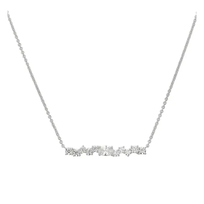 Kette aus rhodiniertem Silber 925 mit Zirkoniaband