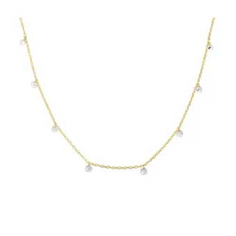 Kette aus goldplattiertem Silber 925 mit Zirkonia-Akzenten