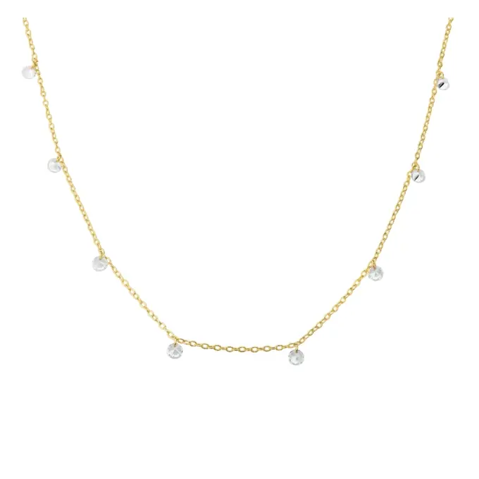Kette aus goldplattiertem Silber 925 mit Zirkonia-Akzenten
