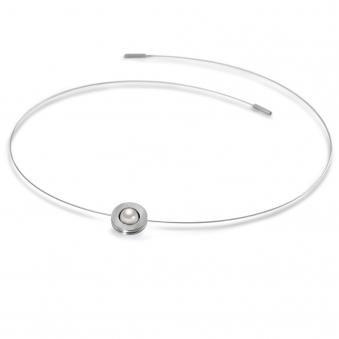 Edles Seilcollier mit Anhänger aus Süßwasserzuchtperle und Edelstahl 3967551