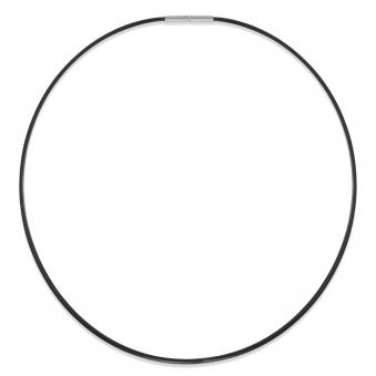 Modernes Collier aus schwarzem Kautschuk mit Edelstahlverschluss 3967559