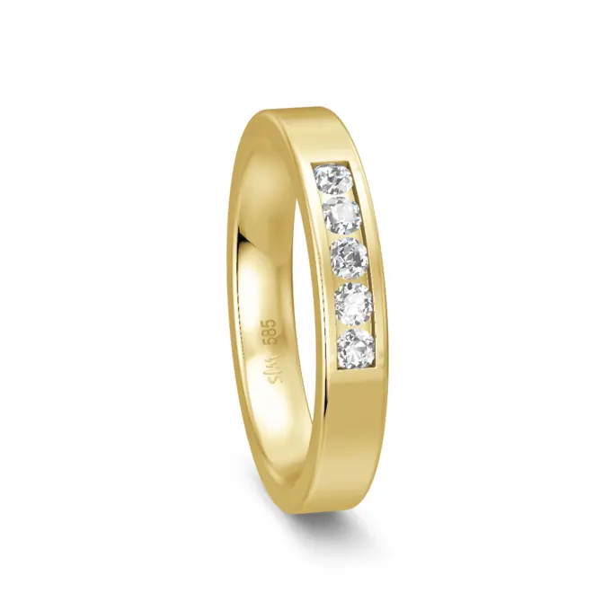 Gelbgold Diamantring mit 5 Brillanten 0.05 Karat