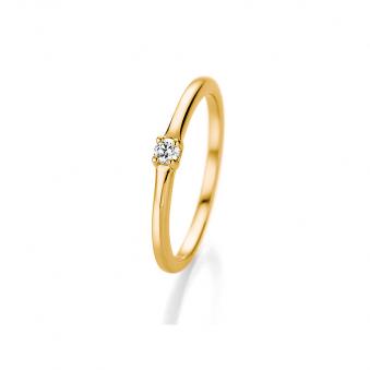 Klassischer Gelbgold Verlobungsring mit Diamanten 121069