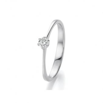 Entzückender Solitairering aus Weissgold mit großem Diamanten 121091