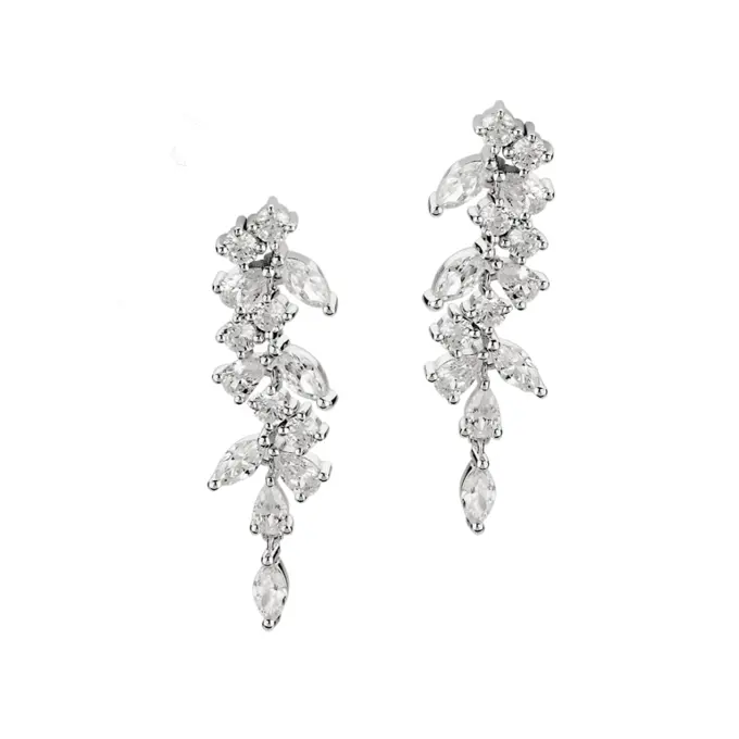 Rhodinierte Silber 925 Ohrhänger mit Zirkonia