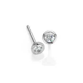 Ohrstecker aus rhodiniertrem Silber 925 mit Zirkonia in Zargenfassung