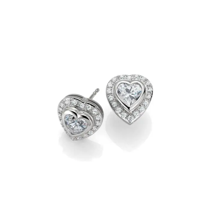 Ohrstecker aus Silber 925 mit 38 Zirkonia und Rhodinierung