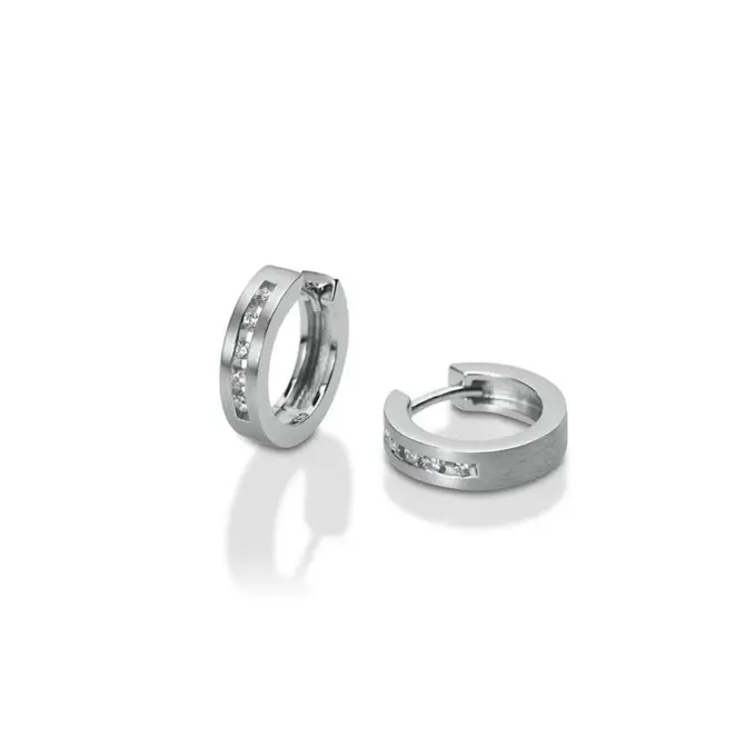 Creolen aus Silber 925 mit 10 Zirkonia und Rhodinierung