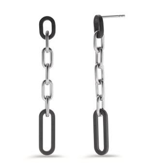 Ohrhänger aus Edelstahl mit Carbon