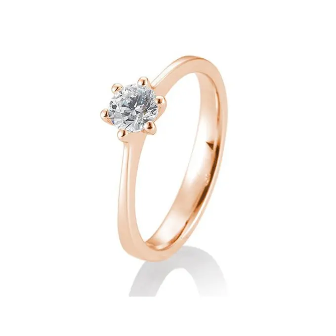 Klassischer Roségold Verlobungsring Diamantring mit 0.5 Karat Brillanten