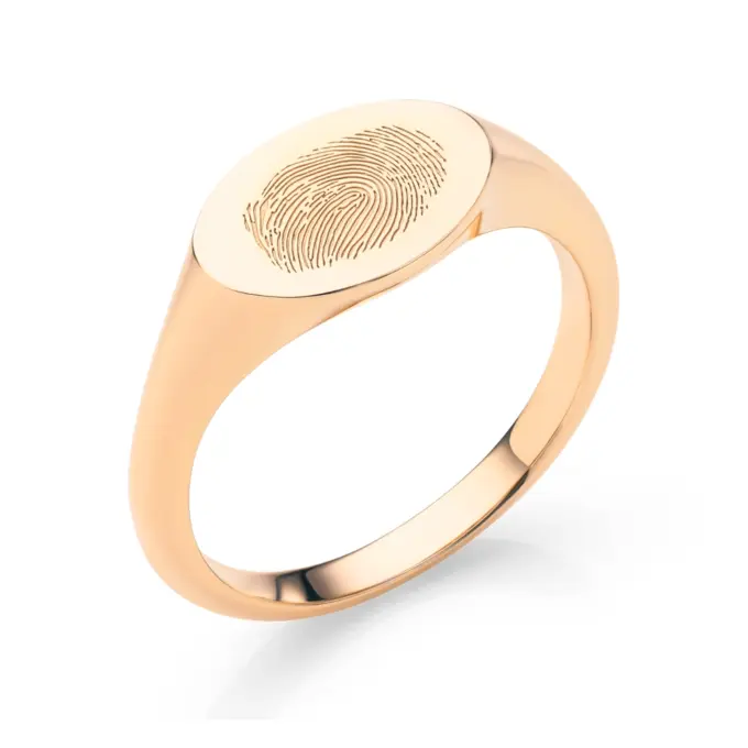 Siegelring aus Roségold 375 mit persönlichem Fingerabdruck