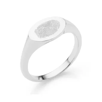 Siegelring aus poliertem Silber 925 mit Ihrem eigenen Fingerabdruck