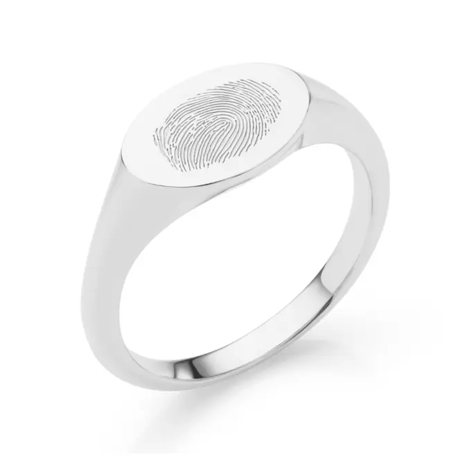Siegelring aus poliertem Silber 925 mit Ihrem eigenen Fingerabdruck