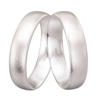 Trauringe aus rhodiniertem Silber 925 mit Mattierung und 5 mm