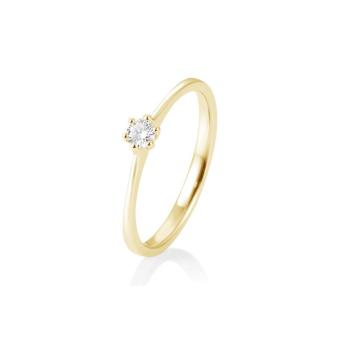 Gelbgold Antragsring mit Brillanten 0,1 Karat