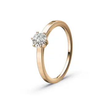 Roségold Antragsring mit 0,5 Karat Diamanten in 6 Krappen